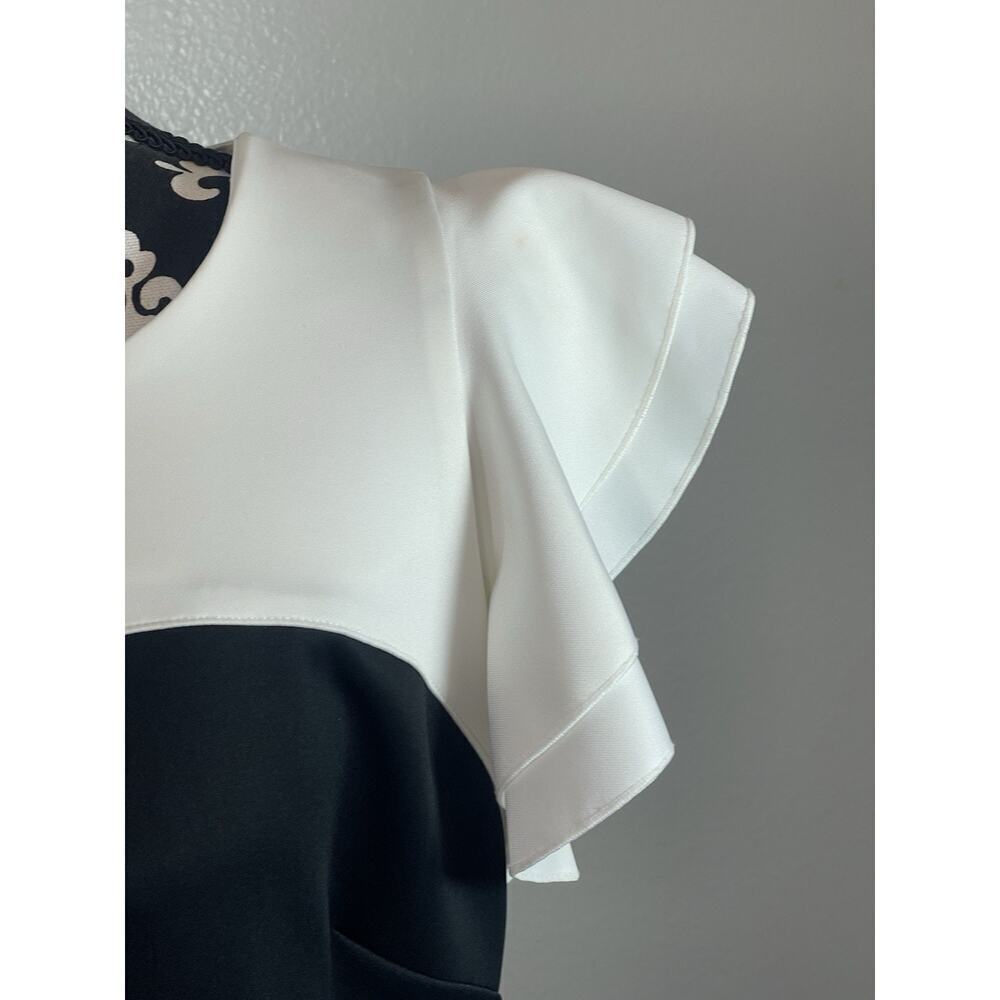 Tommy Hilfiger Dress, Black And White Block Cap Sleeve Size 12 New Without Tags‍ - Picture 3 of 9